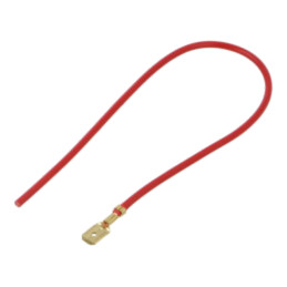 Cable: cable with crimped terminals; red; male,non-insulated