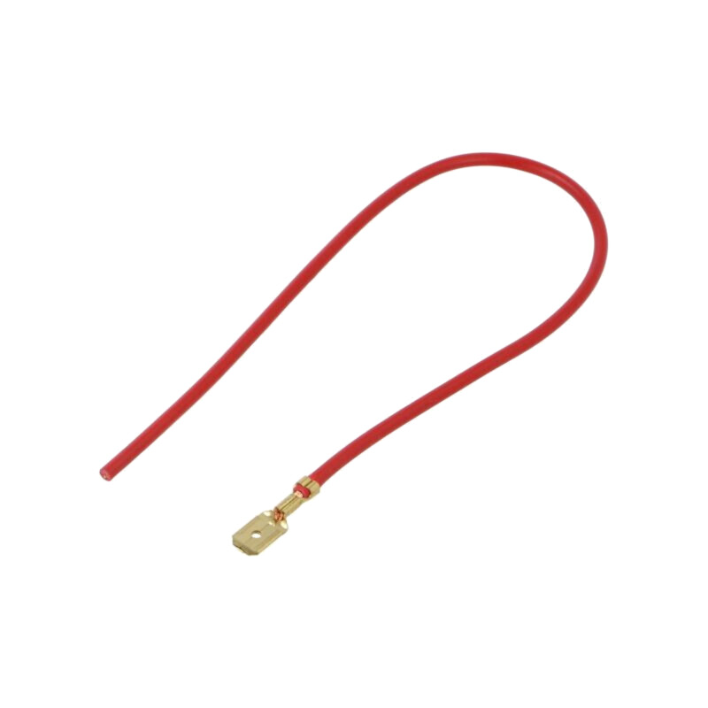 Cable: cable with crimped terminals; red; male,non-insulated Cable: cable with crimped terminals; red; male,non-insulated