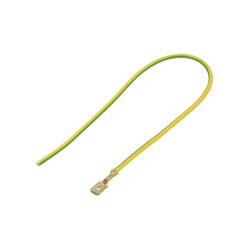 Cable: cable with crimped terminals; yellow-green; Len: 250mm