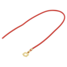 Cable: cable with crimped terminals; red; non-insulated; 250mm