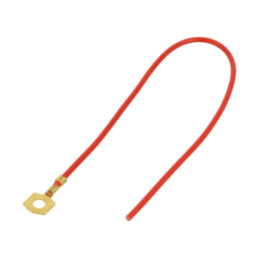 Cable: cable with crimped terminals; red; non-insulated; 250mm