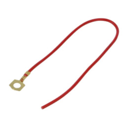 Cable: cable with crimped terminals; red; non-insulated; 250mm