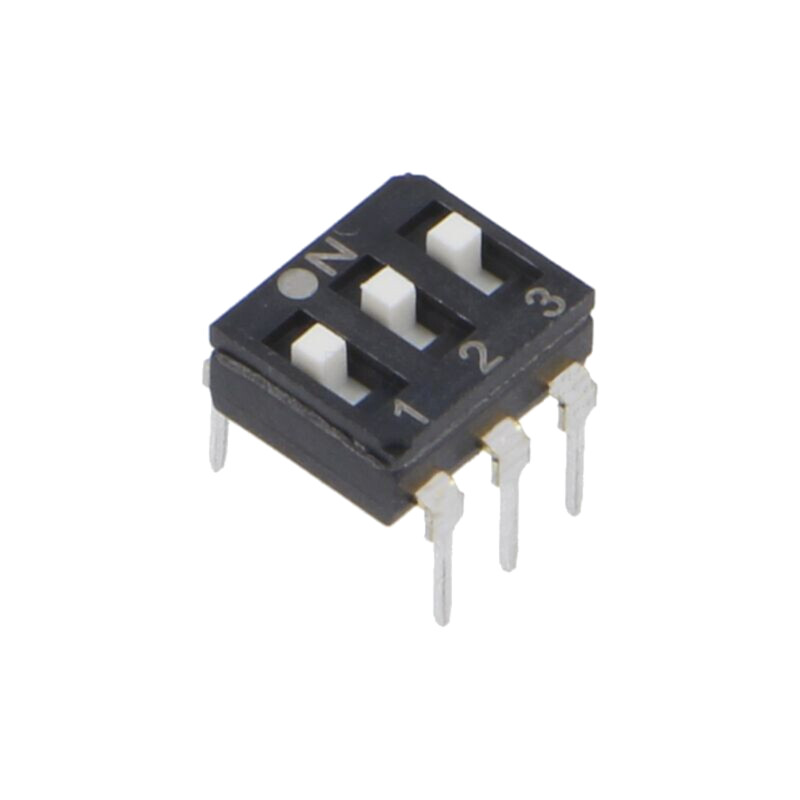 Comutator: DIP-SWITCH; Număr secţiuni: 3; OFF-ON; 0,025A/24VDC