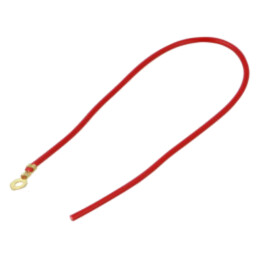 Cable: cable with crimped terminals; red; non-insulated,round