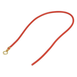 Cable: cable with crimped terminals; red; non-insulated,round