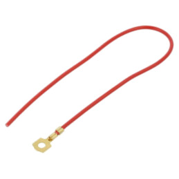 Cable: cable with crimped terminals; red; non-insulated; 250mm
