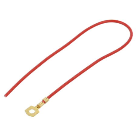 Cable: cable with crimped terminals; red; non-insulated; 250mm