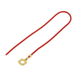 Cable: cable with crimped terminals; red; non-insulated; 250mm