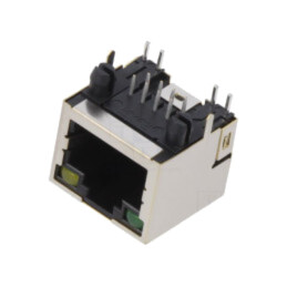 Conector: RJ45; soclu; PIN: 8; ecranat,cu diodă LED; 8p8c; THT