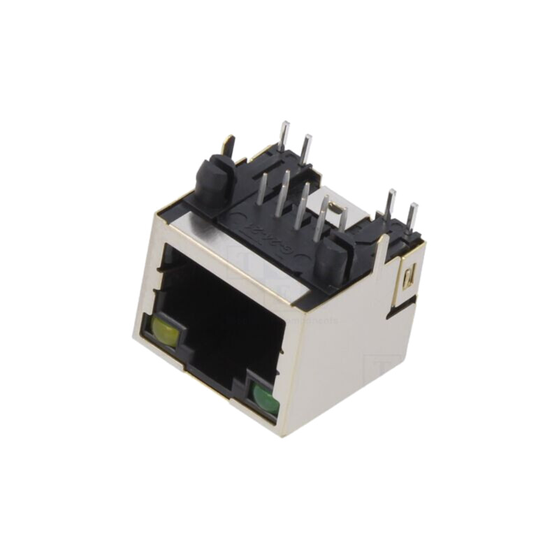 Conector: RJ45; soclu; PIN: 8; ecranat,cu diodă LED; 8p8c; THT Conector: RJ45; soclu; PIN: 8; ecranat,cu diodă LED; 8p8c; THT