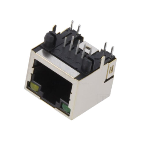 Conector: RJ45; soclu; PIN: 8; ecranat,cu diodă LED; 8p8c; THT