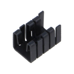 Radiator: extrudat; U; TO220; neagră; L: 19mm; W: 12,8mm; H: 12,7mm
