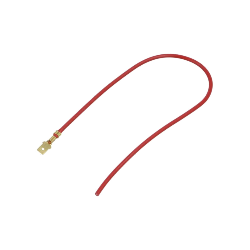 Cable: cable with crimped terminals; red; male,non-insulated