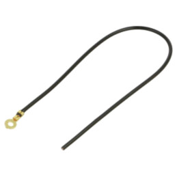 Cable: cable with crimped terminals; black; non-insulated,round