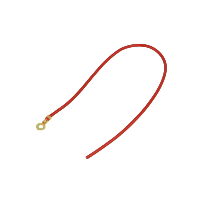 Cable: cable with crimped terminals; red; non-insulated,round Cable: cable with crimped terminals; red; non-insulated,round