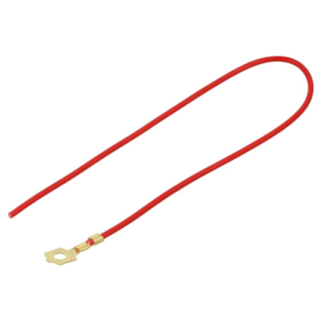 Cable: cable with crimped terminals; red; non-insulated; 250mm
