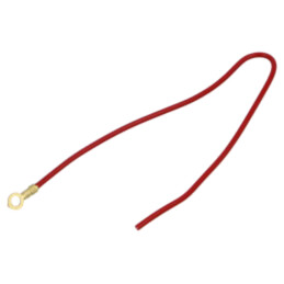 Cable: cable with crimped terminals; red; non-insulated,round