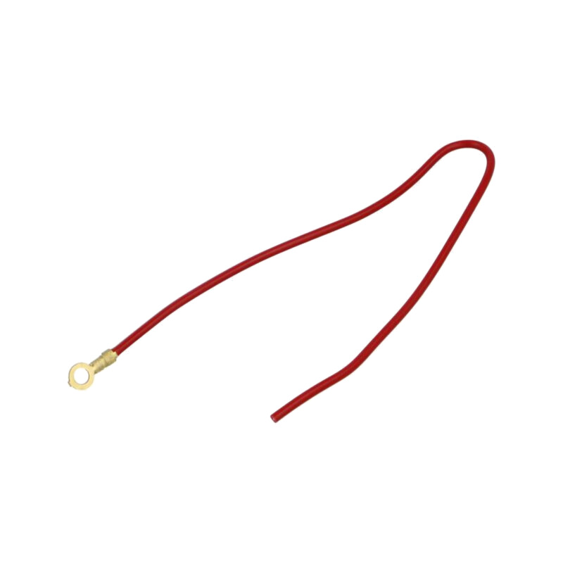 Cable: cable with crimped terminals; red; non-insulated,round