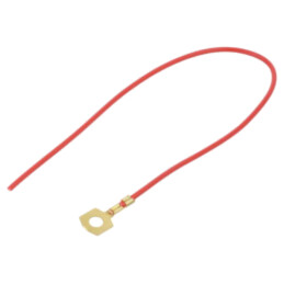 Cable: cable with crimped terminals; red; non-insulated; 250mm