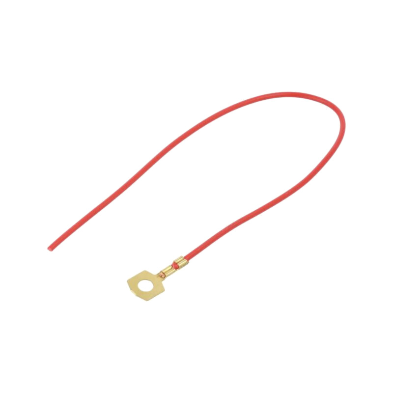 Cable: cable with crimped terminals; red; non-insulated; 250mm Cable: cable with crimped terminals; red; non-insulated; 250mm