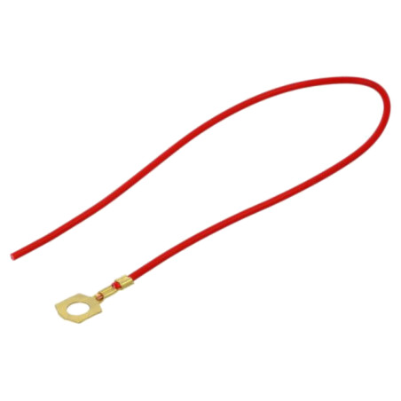 Cable: cable with crimped terminals; red; non-insulated; 250mm