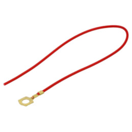 Cable: cable with crimped terminals; red; non-insulated; 250mm