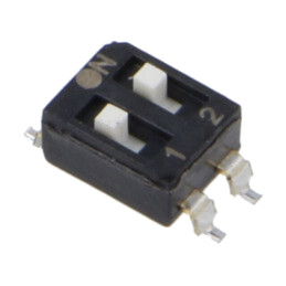 Comutator: DIP-SWITCH; Număr secţiuni: 2; OFF-ON; 0,025A/24VDC