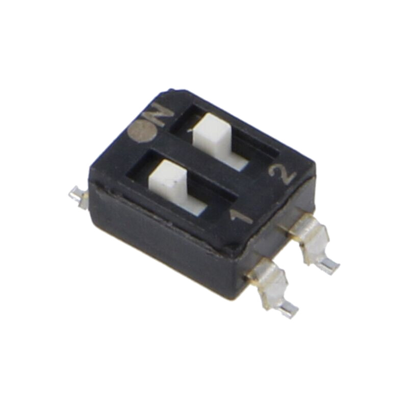 Comutator: DIP-SWITCH; Număr secţiuni: 2; OFF-ON; 0,025A/24VDC Comutator: DIP-SWITCH; Număr secţiuni: 2; OFF-ON; 0,025A/24VDC
