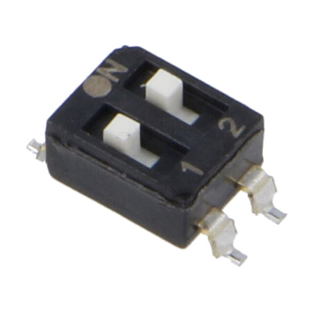 Comutator: DIP-SWITCH; Număr secţiuni: 2; OFF-ON; 0,025A/24VDC