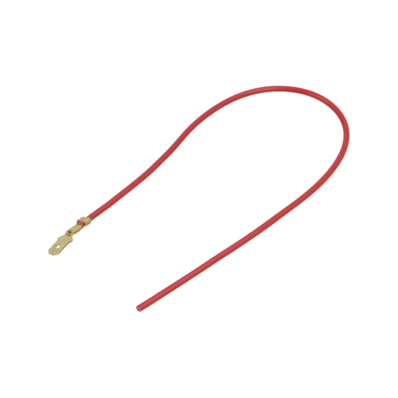 Cable: cable with crimped terminals; red; male,non-insulated Cable: cable with crimped terminals; red; male,non-insulated