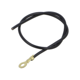 Cable: cable with crimped terminals; black; non-insulated,round