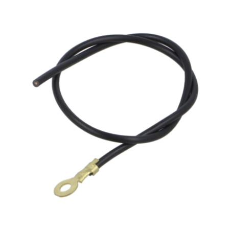 Cable: cable with crimped terminals; black; non-insulated,round
