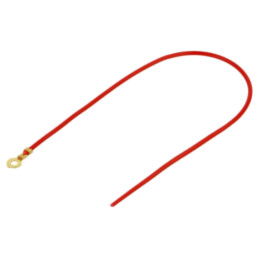 Cable: cable with crimped terminals; red; non-insulated,round