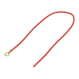 Cable: cable with crimped terminals; red; non-insulated,round