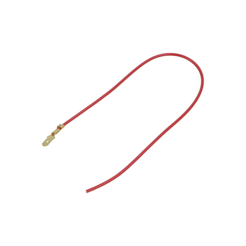 Cable: cable with crimped terminals; red; male,non-insulated Cable: cable with crimped terminals; red; male,non-insulated