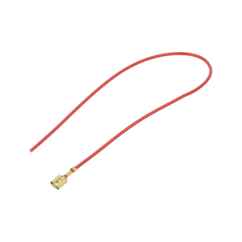 Cable: cable with crimped terminals; red; non-insulated,female Cable: cable with crimped terminals; red; non-insulated,female