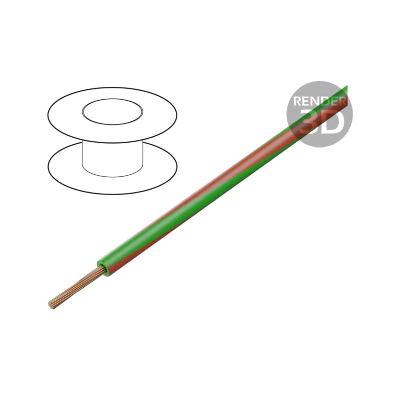 Cablu; H05V-K,LgY; litat; Cu; 0,5mm2; PVC; verde-roşu; 300V,500V Cablu; H05V-K,LgY; litat; Cu; 0,5mm2; PVC; verde-roşu; 300V,500V