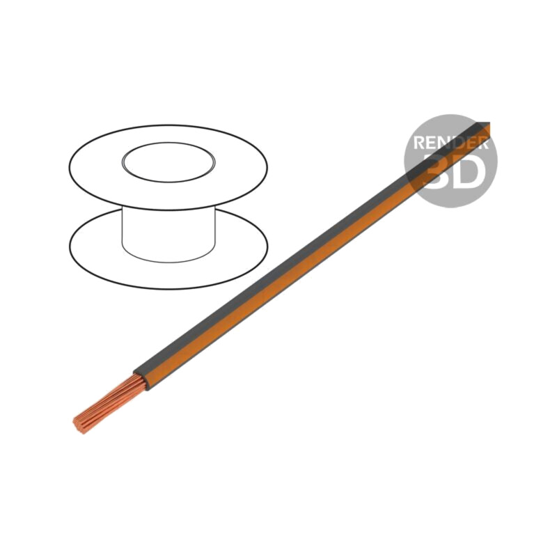 Cablu; H05V-K,LgY; litat; Cu; 0,5mm2; PVC; gri-portocaliu; 100m Cablu; H05V-K,LgY; litat; Cu; 0,5mm2; PVC; gri-portocaliu; 100m