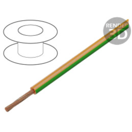 Cablu; H05V-K,LgY; litat; Cu; 0,5mm2; PVC; portocaliu-verde; 100m