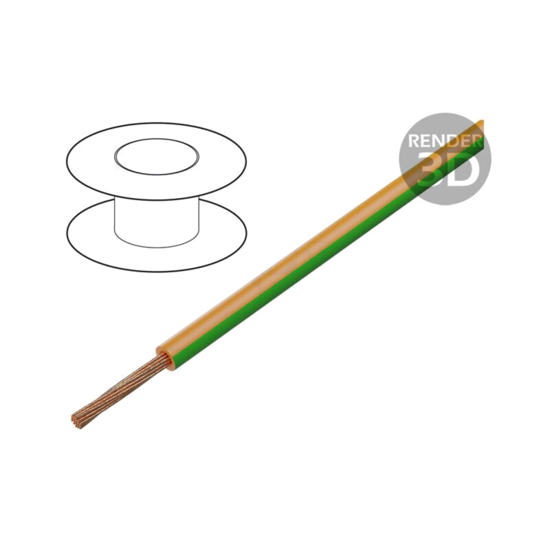 Cablu; H05V-K,LgY; litat; Cu; 0,5mm2; PVC; portocaliu-verde; 100m Cablu; H05V-K,LgY; litat; Cu; 0,5mm2; PVC; portocaliu-verde; 100m