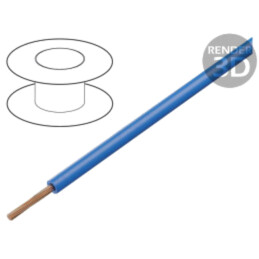 Cablu; SiF; 1x0,25mm2; litat; Cu; silicon; albastru; -50÷180°C