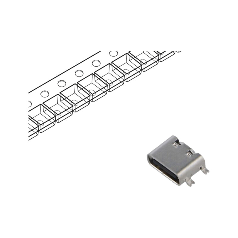 Conector: USB C; soclu; SMT; PIN: 16; orizontală; top board mount