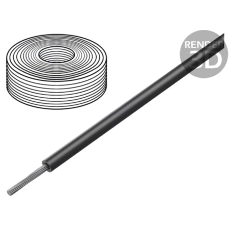 Cablu; SiFF; 1x0,25mm2; litat; Cu; silicon; negru; -60÷180°C; 500V