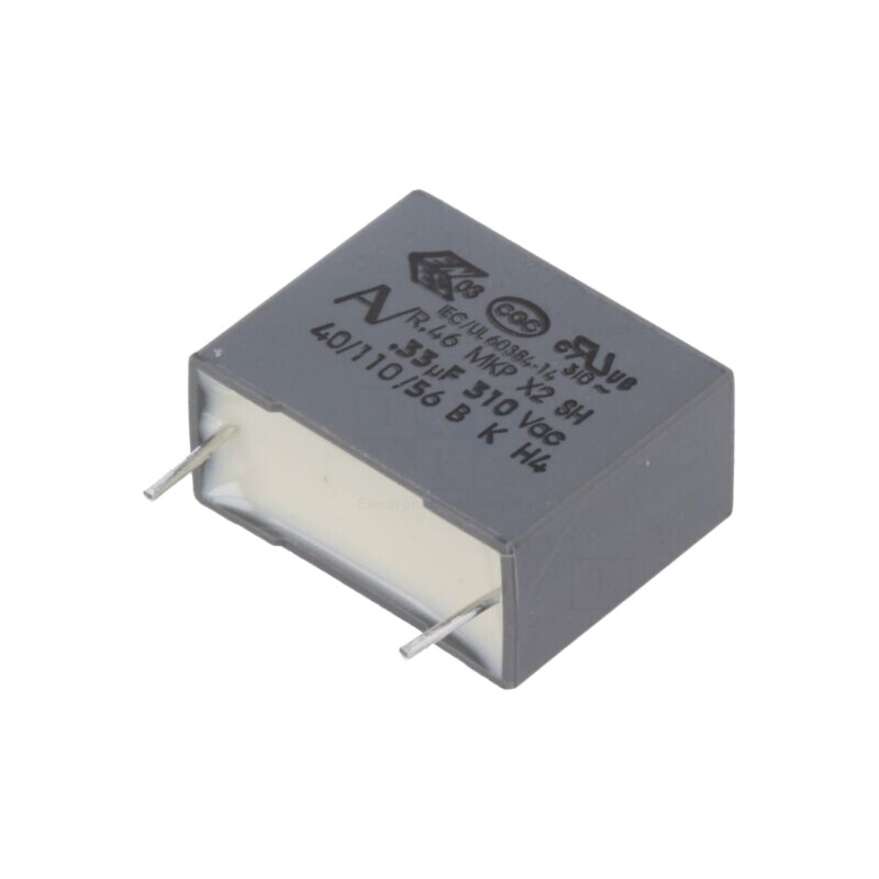 Condensator: cu polipropilenă; X2; R46 310V; 330nF; 630VDC; 310VAC Condensator: cu polipropilenă; X2; R46 310V; 330nF; 630VDC; 310VAC