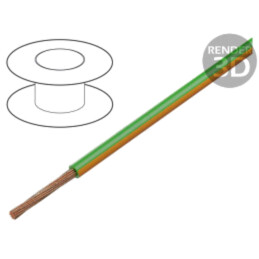 Cablu; H05V-K,LgY; litat; Cu; 0,35mm2; PVC; verde-portocaliu; 200m