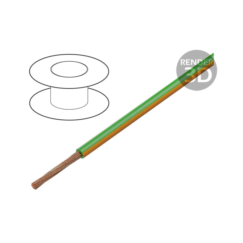 Cablu; H05V-K,LgY; litat; Cu; 0,35mm2; PVC; verde-portocaliu; 200m Cablu; H05V-K,LgY; litat; Cu; 0,35mm2; PVC; verde-portocaliu; 200m