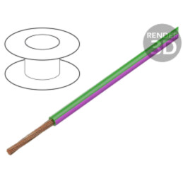 Cablu; H05V-K,LgY; litat; Cu; 0,35mm2; PVC; verde-roz; 300V,500V