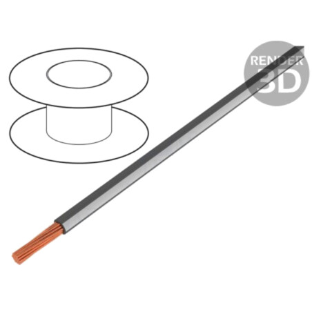 Cablu; H05V-K,LgY; litat; Cu; 0,35mm2; PVC; gri-alb; 300V,500V; 200m