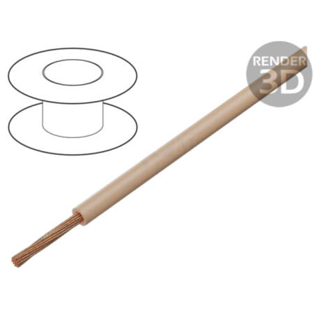 Cablu; H05V-K,LgY; litat; Cu; 0,35mm2; PVC; bej; 300V,500V; 200m