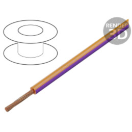 Cablu; H05V-K,LgY; litat; Cu; 0,35mm2; PVC; portocaliu-violet; 200m